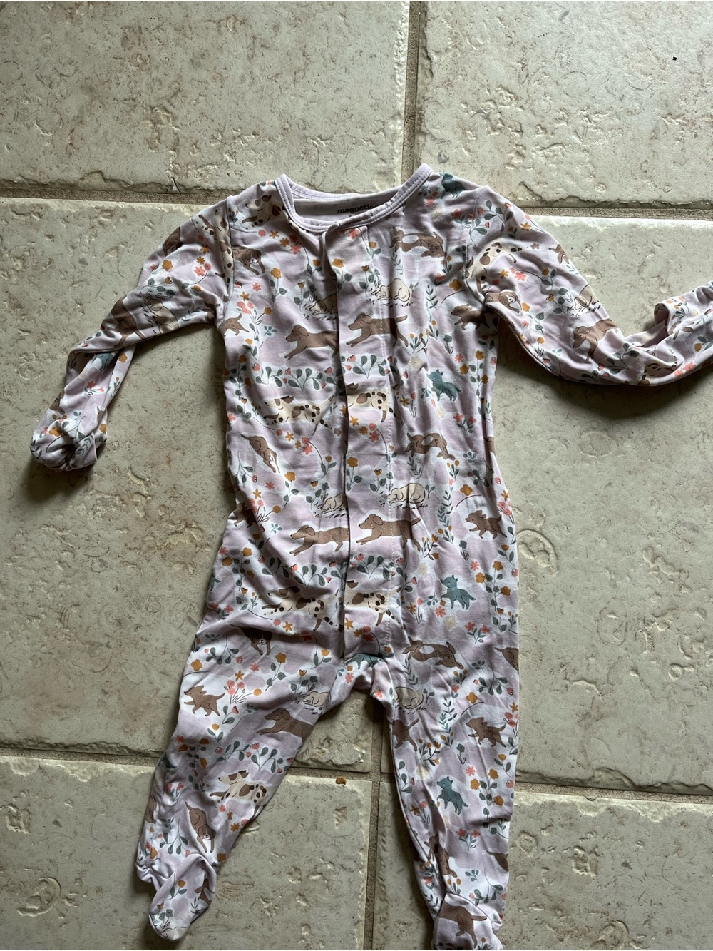 Magnetic Me 3-6 month Pink Woodland Animal One-Piece Sleepwear